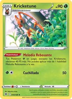 Carta Kricketune de la expansión Resplandor Astral, número 010/189