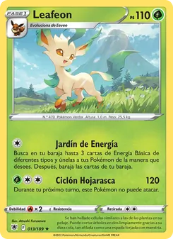 Carta Leafeon de la expansión Resplandor Astral, número 013/189