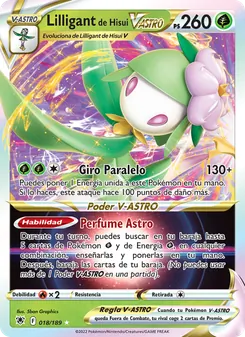 Carta Lilligant de Hisui V-ASTRO de la expansión Resplandor Astral, número 018/189