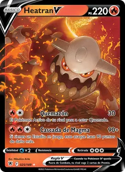 Carta Heatran V de la expansión Resplandor Astral, número 025/189