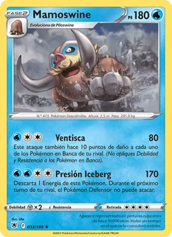 Carta Mamoswine de la expansión Resplandor Astral, número 033/189