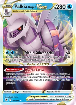 Carta Palkia Origen V-ASTRO de la expansión Resplandor Astral, número 040/189