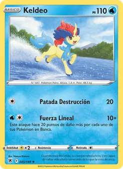 Carta Keldeo de la expansión Resplandor Astral, número 045/189