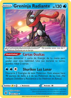 Carta Greninja Radiante de la expansión Resplandor Astral, número 046/189