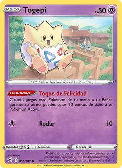 Carta Togepi de la expansión Resplandor Astral, número 055/189