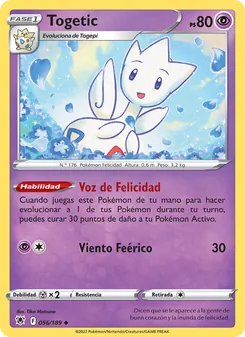 Carta Togetic de la expansión Resplandor Astral, número 056/189