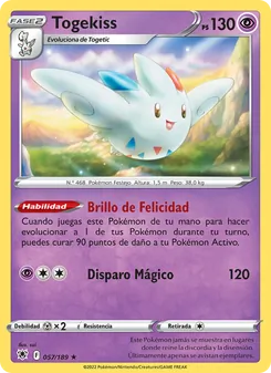 Carta Togekiss de la expansión Resplandor Astral, número 057/189