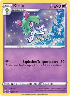 Carta Kirlia de la expansión Resplandor Astral, número 061/189