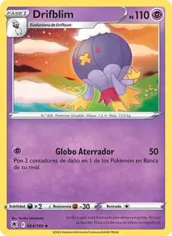 Carta Drifblim de la expansión Resplandor Astral, número 064/189