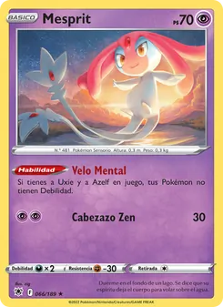 Carta Mesprit de la expansión Resplandor Astral, número 066/189