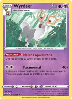 Carta Wyrdeer de la expansión Resplandor Astral, número 069/189