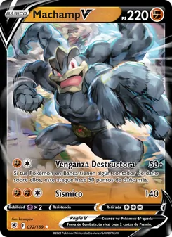 Carta Machamp V de la expansión Resplandor Astral, número 072/189