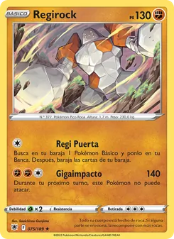 Carta Regirock de la expansión Resplandor Astral, número 075/189