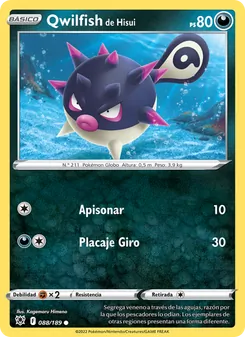 Carta Qwilfish de Hisui de la expansión Resplandor Astral, número 088/189