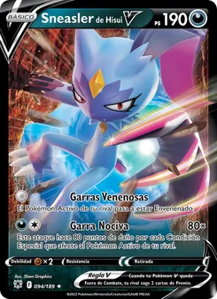 Carta Sneasler de Hisui V de la expansión Resplandor Astral, número 094/189
