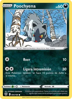 Carta Poochyena de la expansión Resplandor Astral, número 095/189
