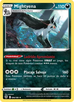 Carta Mightyena de la expansión Resplandor Astral, número 096/189