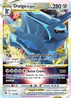 Carta Dialga Origen V-ASTRO de la expansión Resplandor Astral, número 114/189