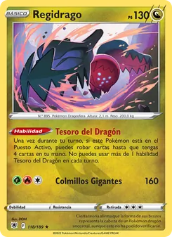Carta Regidrago de la expansión Resplandor Astral, número 118/189