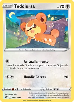 Carta Teddiursa de la expansión Resplandor Astral, número 122/189