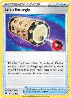 Carta Loto Energía de la expansión Resplandor Astral, número 140/189