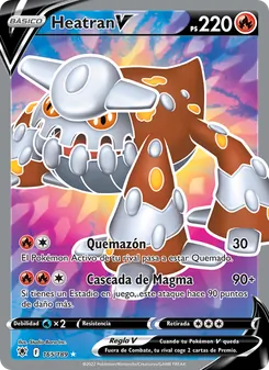 Carta Heatran V de la expansión Resplandor Astral, número 165/189