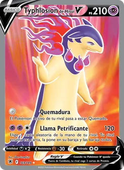Carta Typhlosion de Hisui V de la expansión Resplandor Astral, número 169/189
