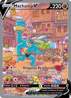 Carta Machamp V de la expansión Resplandor Astral, número 172/189