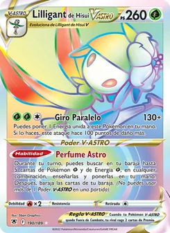 Carta Lilligant de Hisui V-ASTRO de la expansión Resplandor Astral, número 190/189