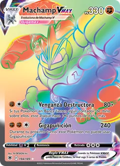 Carta Machamp VMAX de la expansión Resplandor Astral, número 194/189