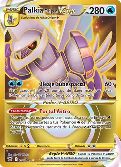 Carta Palkia Origen V-ASTRO de la expansión Resplandor Astral, número 208/189
