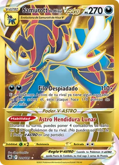 Carta Samurott de Hisui V-ASTRO de la expansión Resplandor Astral, número 209/189