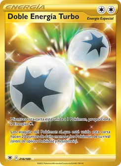 Carta Doble Energía Turbo de la expansión Resplandor Astral, número 216/189