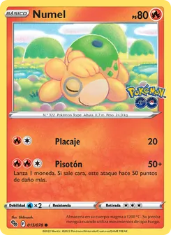 Carta Numel de la expansión Pokémon GO, número 013/78
