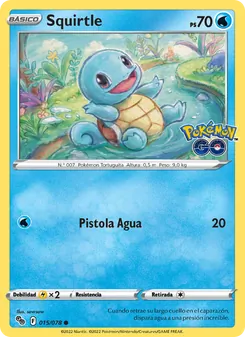 Carta Squirtle de la expansión Pokémon GO, número 015/78