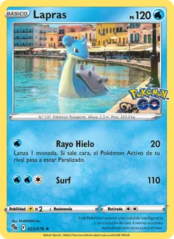 Carta Lapras de la expansión Pokémon GO, número 023/78
