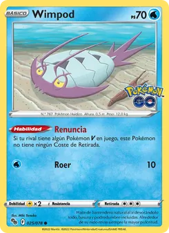 Carta Wimpod de la expansión Pokémon GO, número 025/78