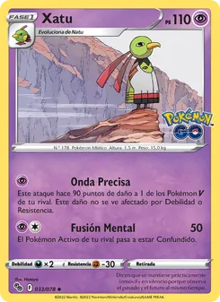 Carta Xatu de la expansión Pokémon GO, número 033/78
