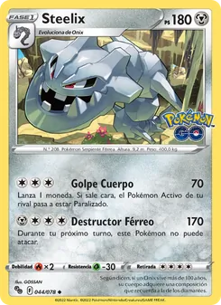 Carta Steelix de la expansión Pokémon GO, número 044/78