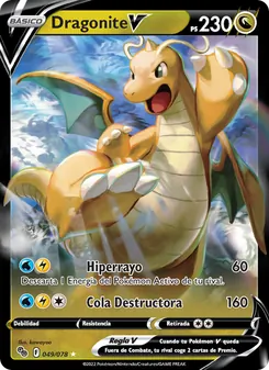 Carta Dragonite V de la expansión Pokémon GO, número 049/78