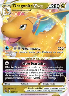 Carta Dragonite V-ASTRO de la expansión Pokémon GO, número 050/78