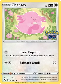 Carta Chansey de la expansión Pokémon GO, número 051/78