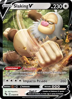 Carta Slaking V de la expansión Pokémon GO, número 058/78