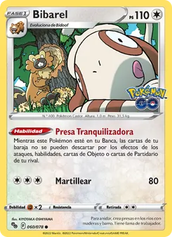 Carta Bibarel de la expansión Pokémon GO, número 060/78