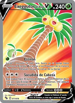 Carta Exeggutor de Alola V de la expansión Pokémon GO, número 071/78