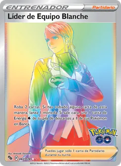 Carta Líder de Equipo Blanche de la expansión Pokémon GO, número 082/78