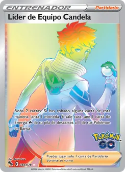 Carta Líder de Equipo Candela de la expansión Pokémon GO, número 083/78