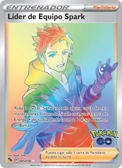 Carta Líder de Equipo Spark de la expansión Pokémon GO, número 085/78