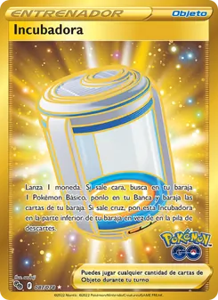 Carta Incubadora de la expansión Pokémon GO, número 087/78