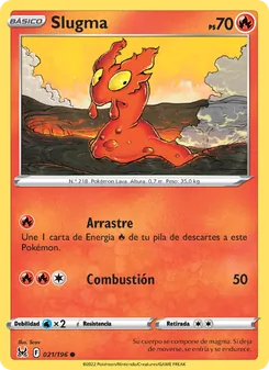 Carta Slugma de la expansión Origen Perdido, número 021/196